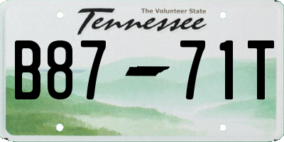 TN license plate B8771T