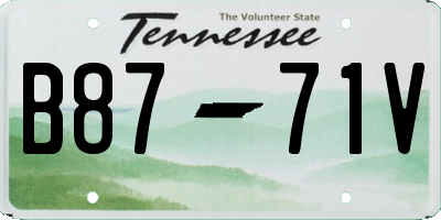 TN license plate B8771V