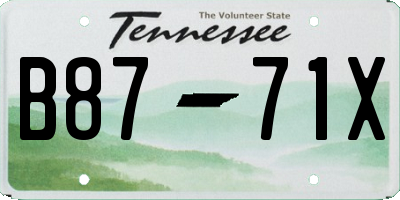 TN license plate B8771X