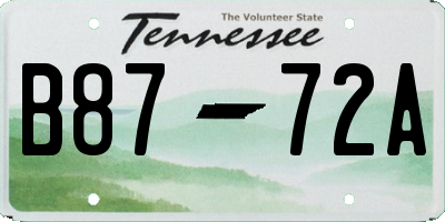 TN license plate B8772A