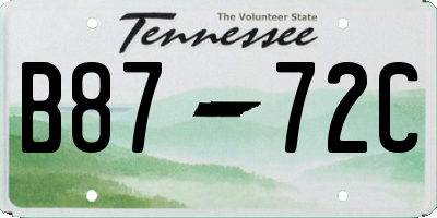 TN license plate B8772C