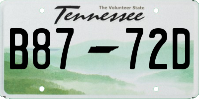 TN license plate B8772D