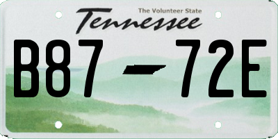TN license plate B8772E