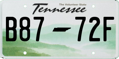 TN license plate B8772F