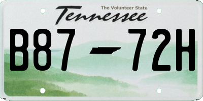 TN license plate B8772H