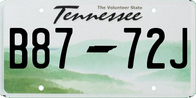 TN license plate B8772J