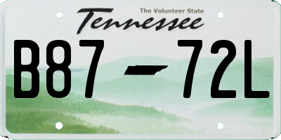 TN license plate B8772L