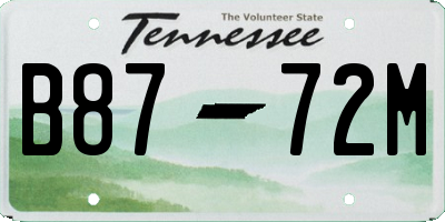 TN license plate B8772M