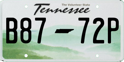 TN license plate B8772P