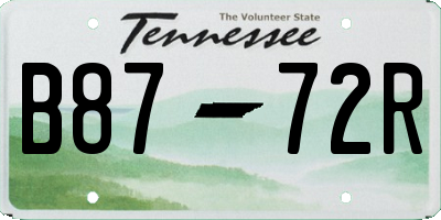 TN license plate B8772R