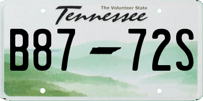TN license plate B8772S