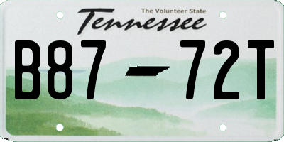 TN license plate B8772T