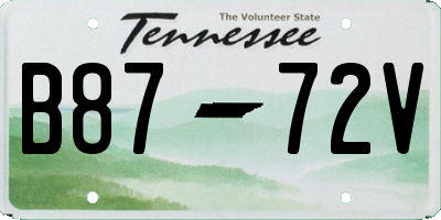 TN license plate B8772V