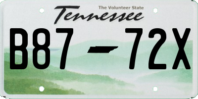 TN license plate B8772X
