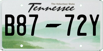 TN license plate B8772Y