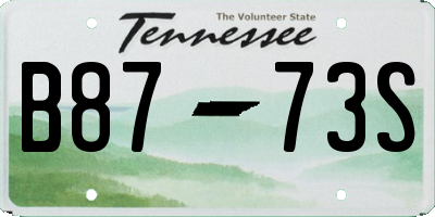 TN license plate B8773S