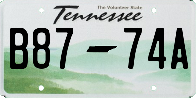 TN license plate B8774A
