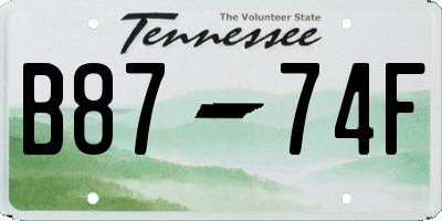TN license plate B8774F