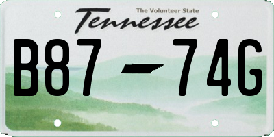 TN license plate B8774G