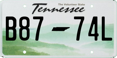 TN license plate B8774L