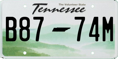 TN license plate B8774M