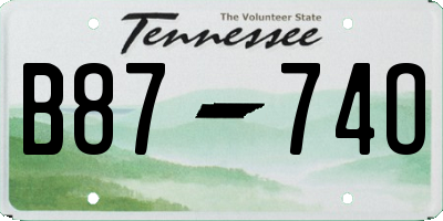 TN license plate B8774O
