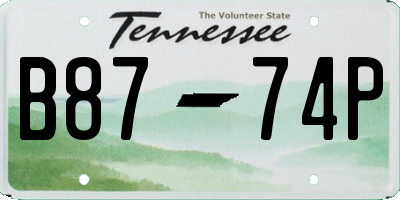 TN license plate B8774P
