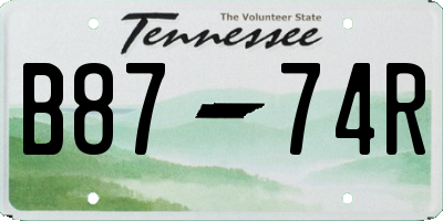 TN license plate B8774R