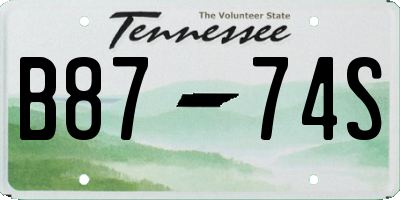 TN license plate B8774S
