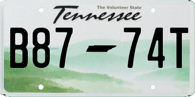 TN license plate B8774T