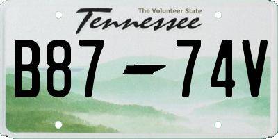 TN license plate B8774V