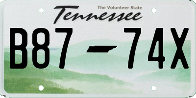 TN license plate B8774X