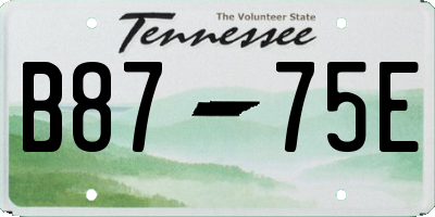 TN license plate B8775E