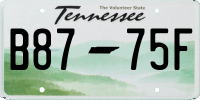 TN license plate B8775F