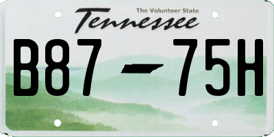 TN license plate B8775H