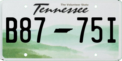 TN license plate B8775I