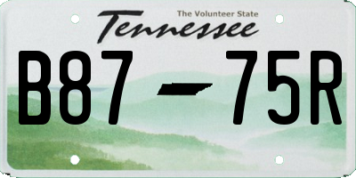 TN license plate B8775R