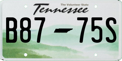 TN license plate B8775S
