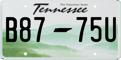 TN license plate B8775U