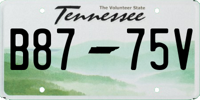 TN license plate B8775V