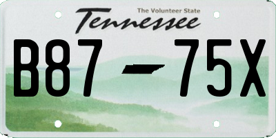 TN license plate B8775X