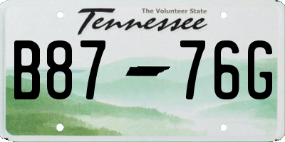 TN license plate B8776G