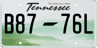 TN license plate B8776L