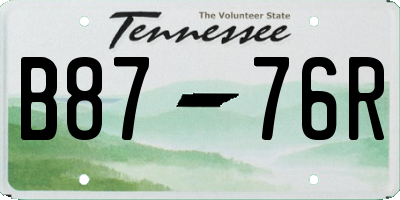 TN license plate B8776R