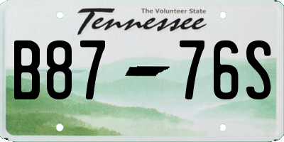 TN license plate B8776S