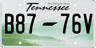 TN license plate B8776V