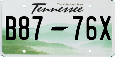 TN license plate B8776X
