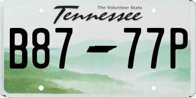 TN license plate B8777P