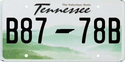 TN license plate B8778B