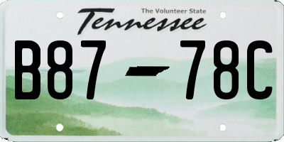 TN license plate B8778C